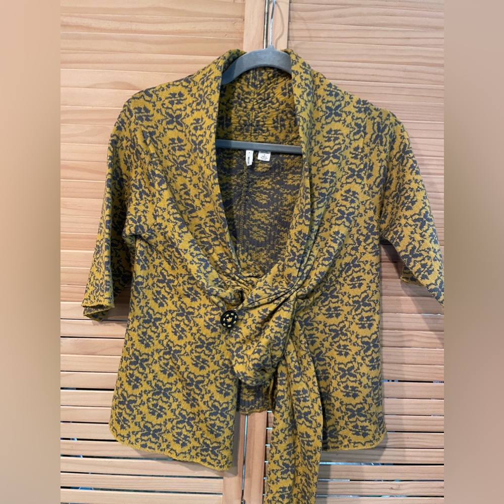 Moth Mustard and Charcoal Knit Sweater